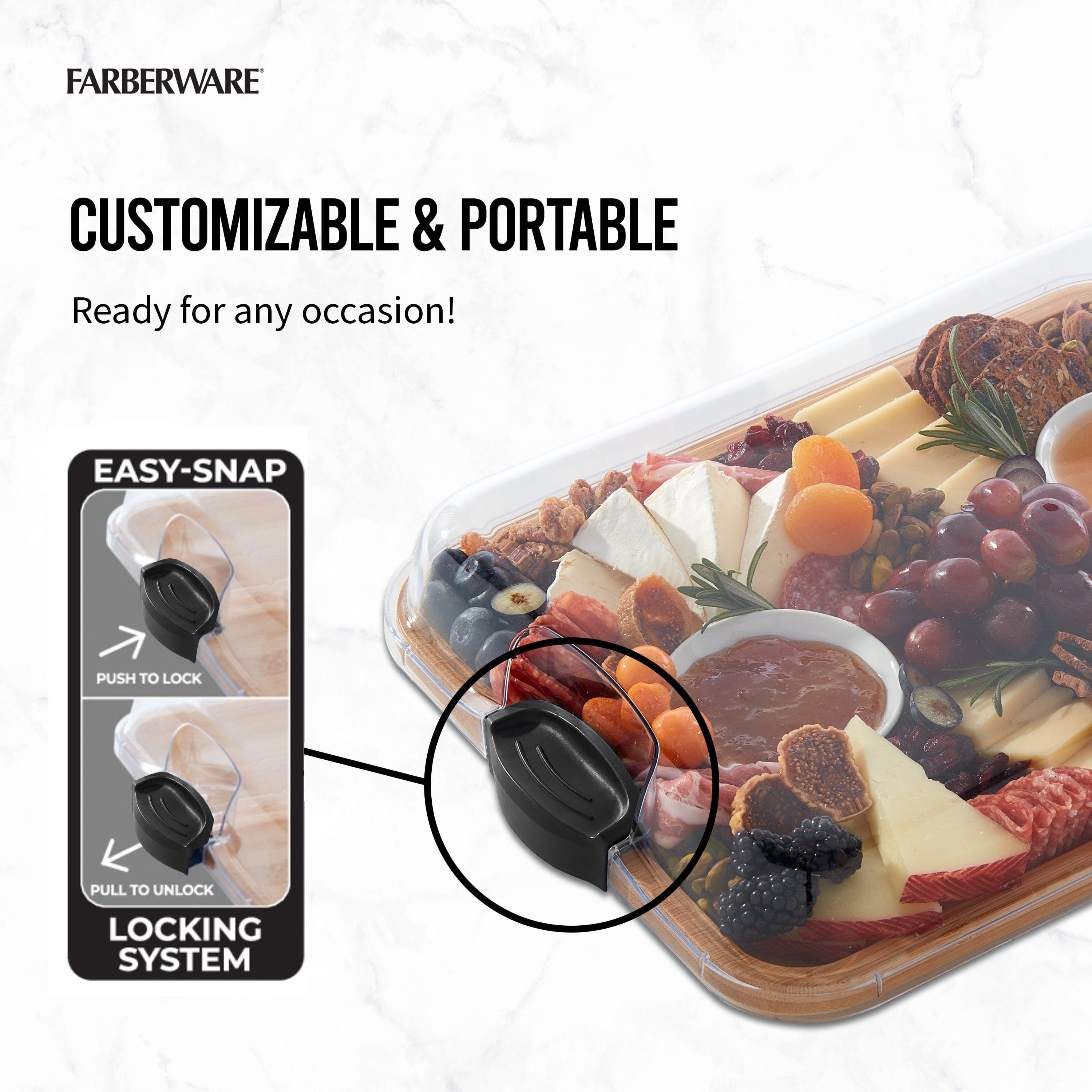 Farberware Build-A-Board ™ Cutting Board with Clear Locking Lid, 11x14