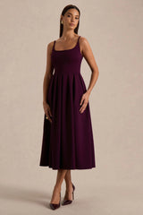 Jamila | Plum Scoop-Neck Midi Dress