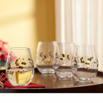 Winterberry® Set of 4 Stemless Wine Glasses