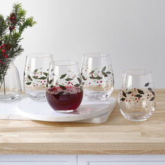Winterberry® Set of 4 Stemless Wine Glasses