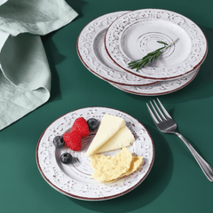Trellis White Set of 4 Appetizer Plates