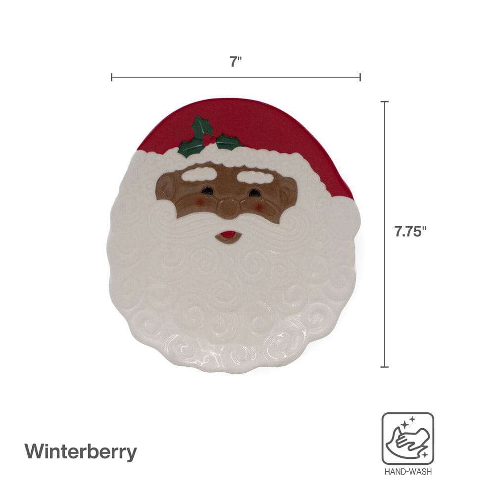 Winterberry® African American Santa Figural Cookie Plate