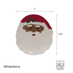 Winterberry® African American Santa Figural Cookie Plate