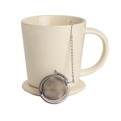 Cream Tea Mug with Infuser and Lid
