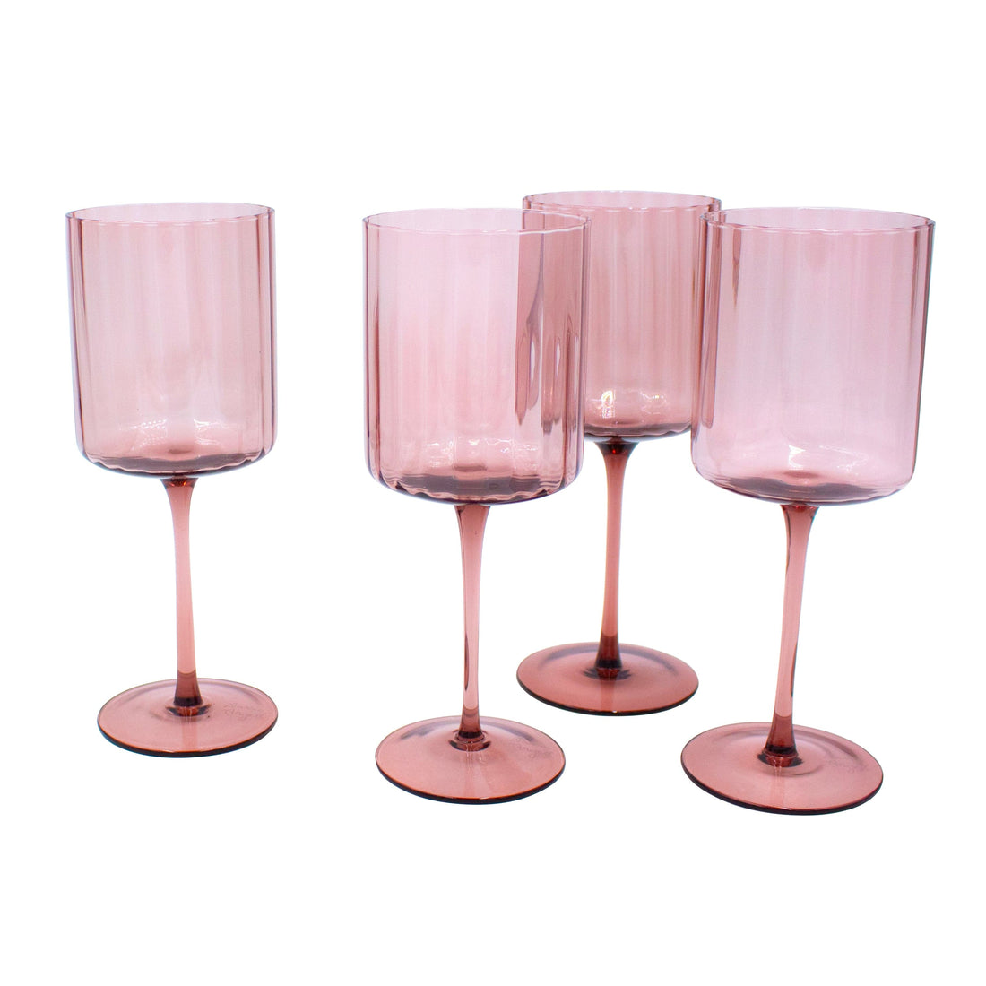 Darbie Angell Set of 4 Prismatic Lilac Wine Glasses