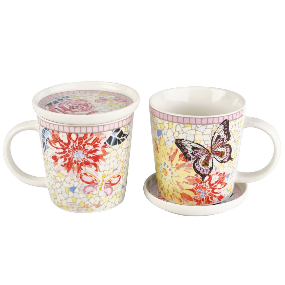 Dolly Parton Mosaic Set of 2 Mugs with Lid Coaster