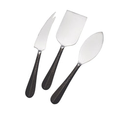 Sable Black 3 Piece Cheese Set