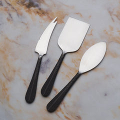 Sable Black 3 Piece Cheese Set