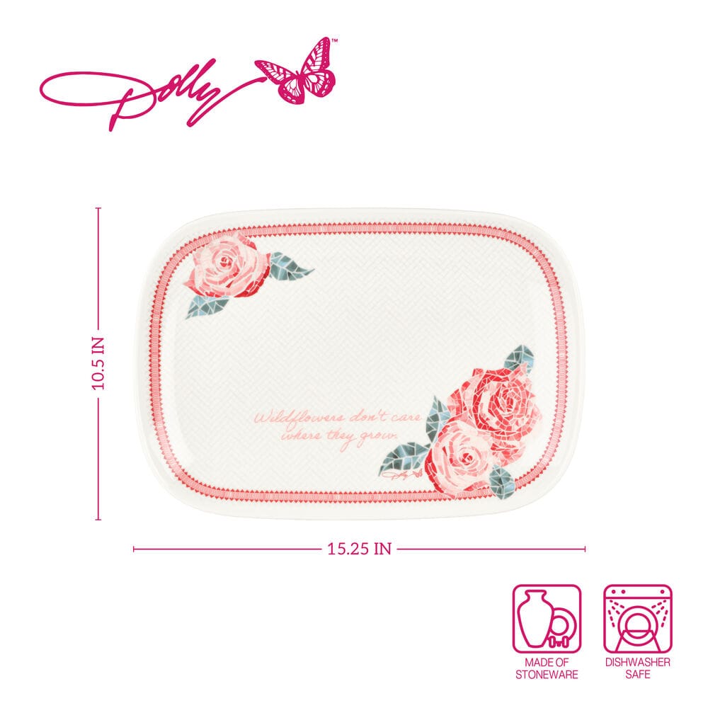 Dolly Parton Mosaic Floral Platter