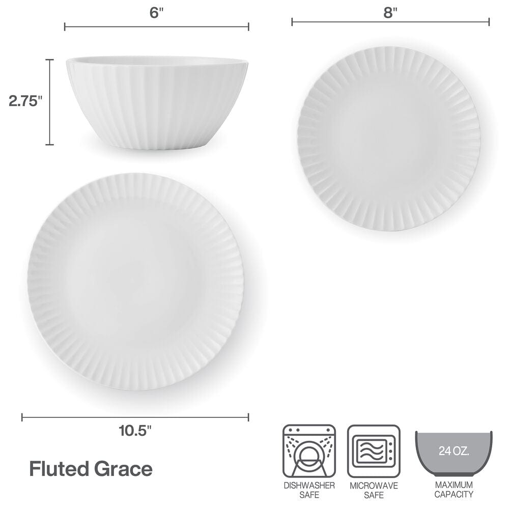 Grace 24 Piece Dinnerware Set, Service for 8