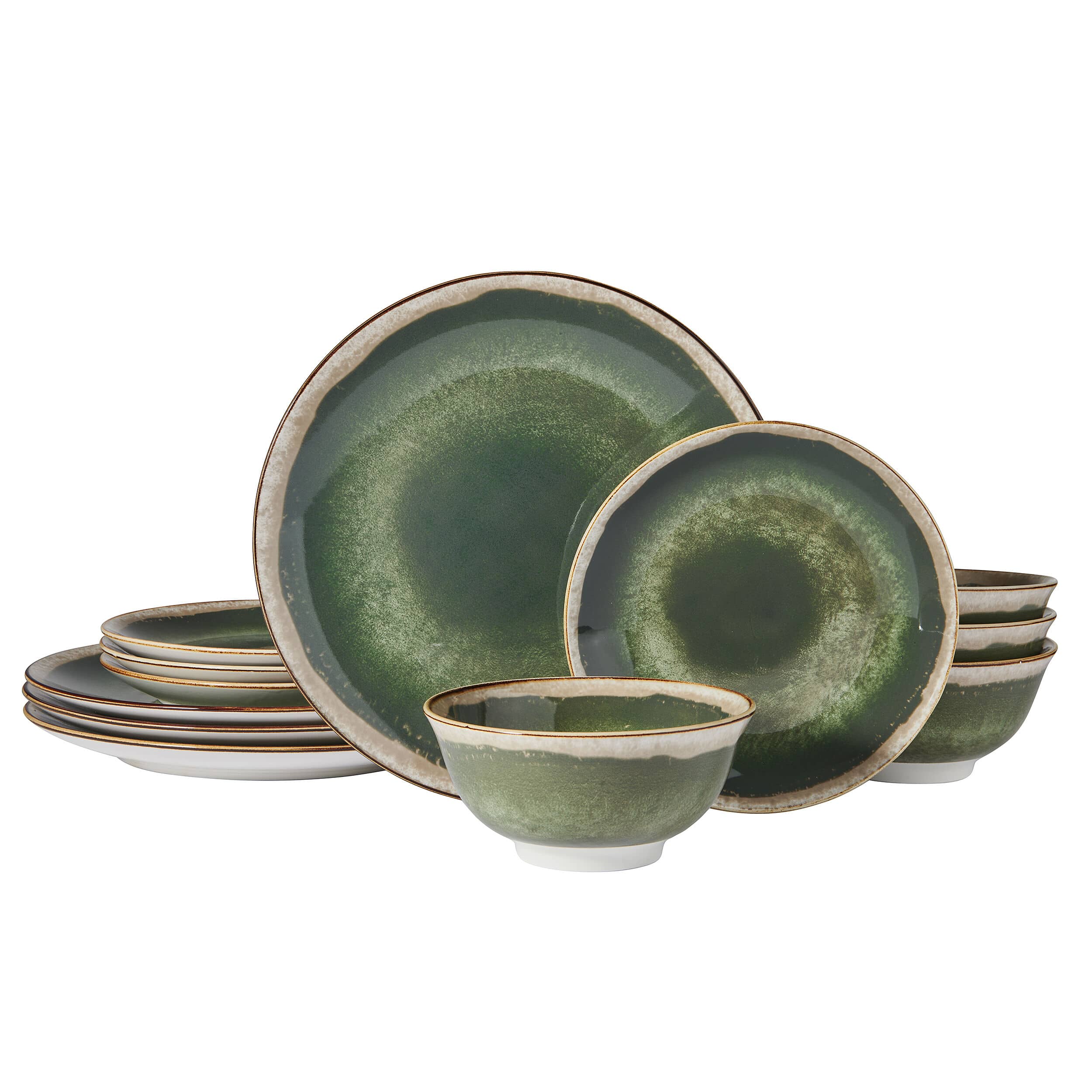Glimmer Sage 12 Piece Dinnerware Set, Service for 4