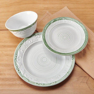 Trellis Sage Accent 12 Piece Dinnerware Set, Service for 4