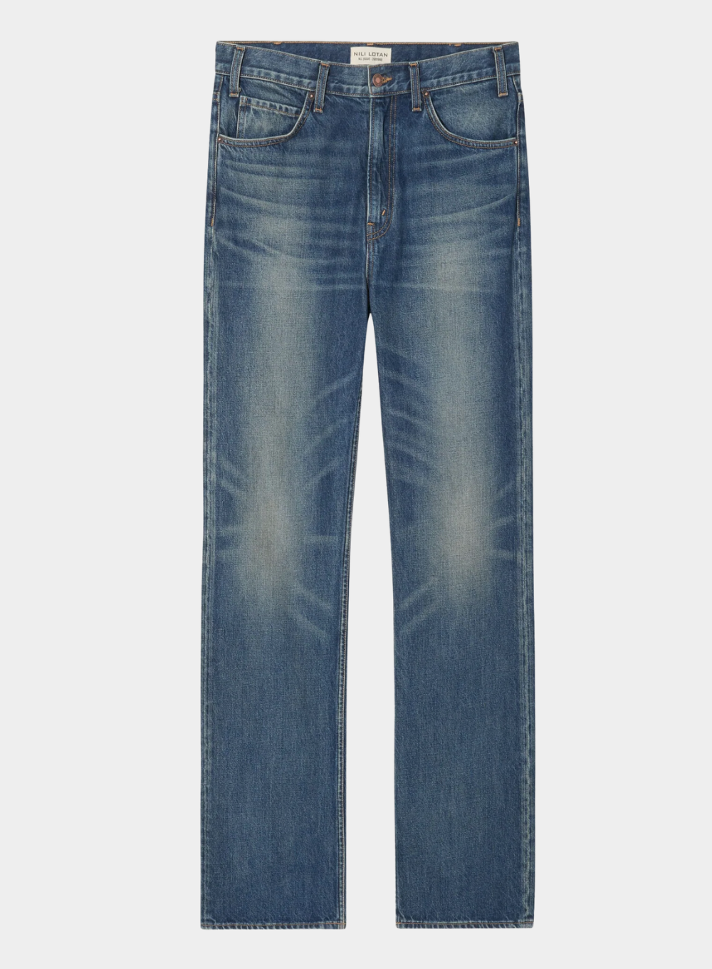 Blue jeans on a white background