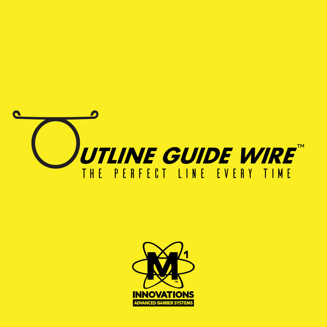 M1 Innovations Outline Guide Wire graphic with brand logo on a yellow background