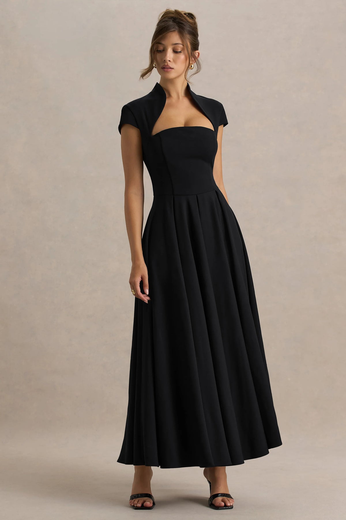Scarlett | Black Square-Neck Maxi Dress