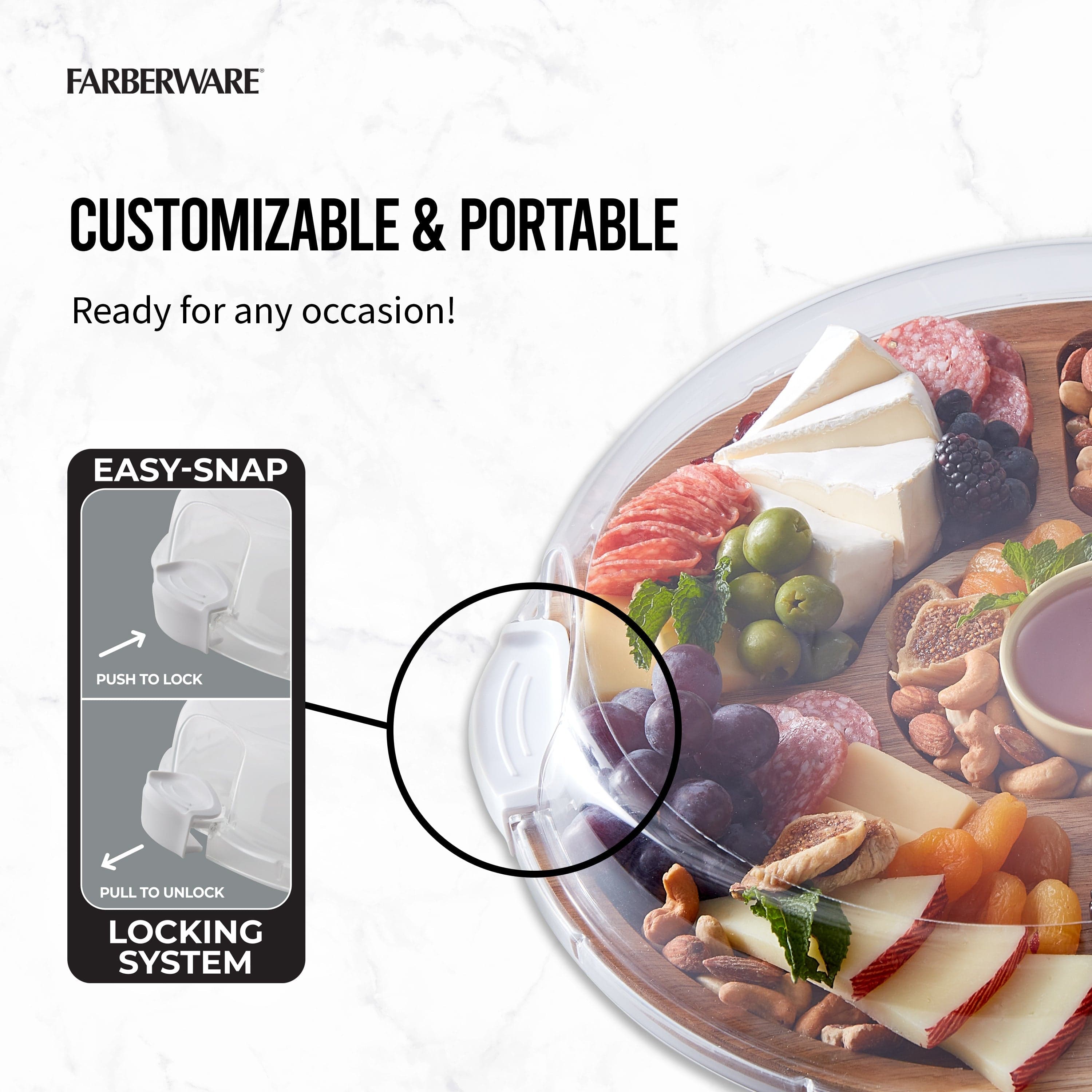 Farberware Build-A-Board ™ Cutting Board with Clear Locking Lid, 14 IN Round