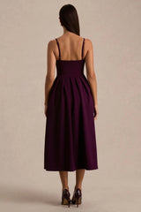 Jamila | Plum Scoop-Neck Midi Dress