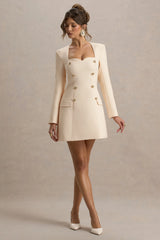 Sammie | Stone Tailored Long-Sleeve Mini Dress