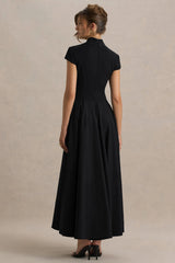 Scarlett | Black Square-Neck Maxi Dress