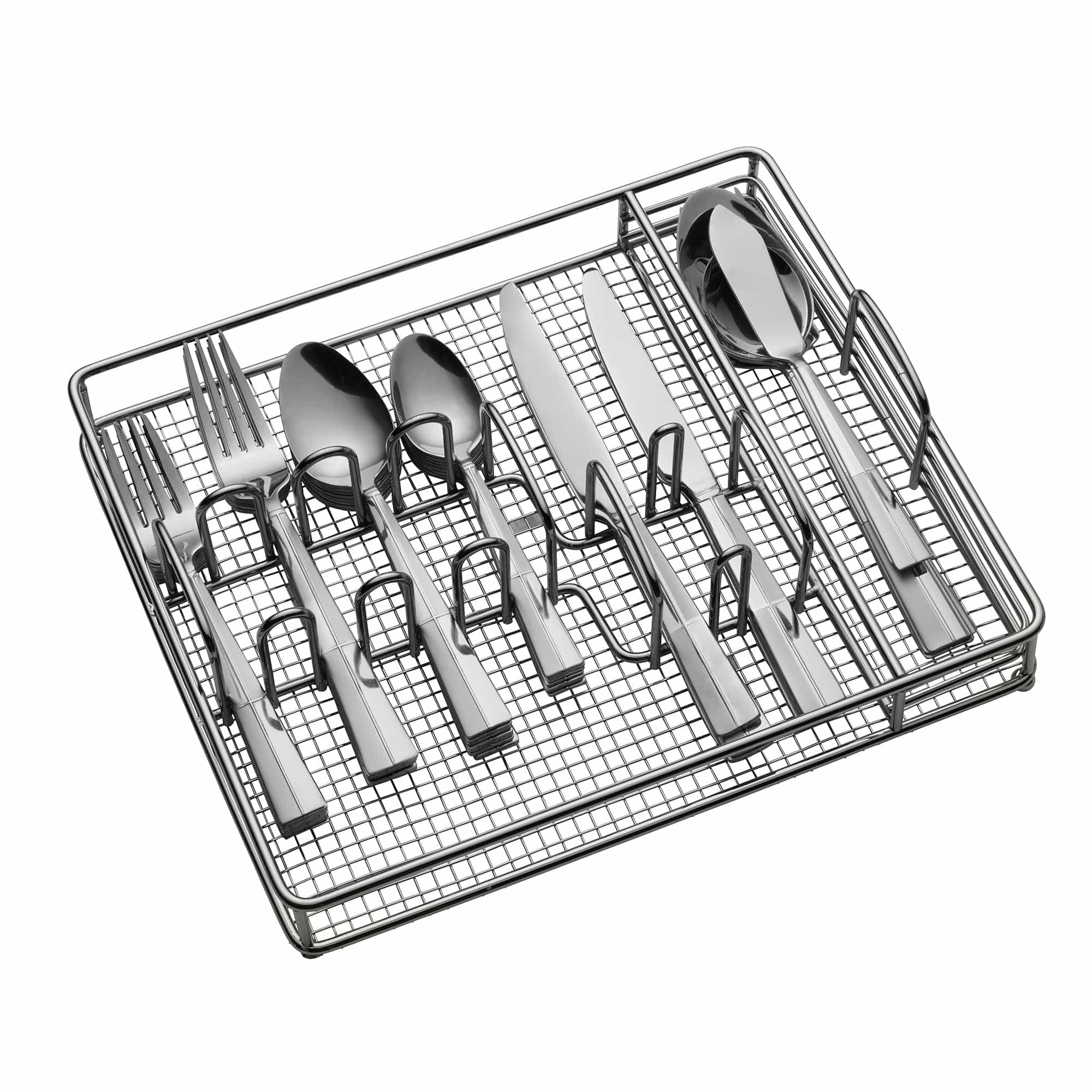 Arabesque Frost 42 Piece Flatware Set with Caddy, Service for 8