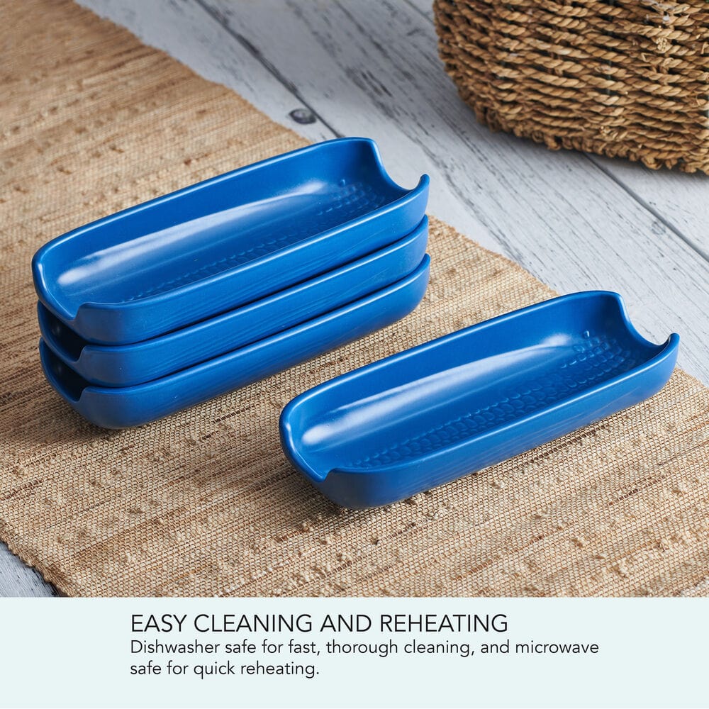 Callie Blue Set of 4 Corn Dishes