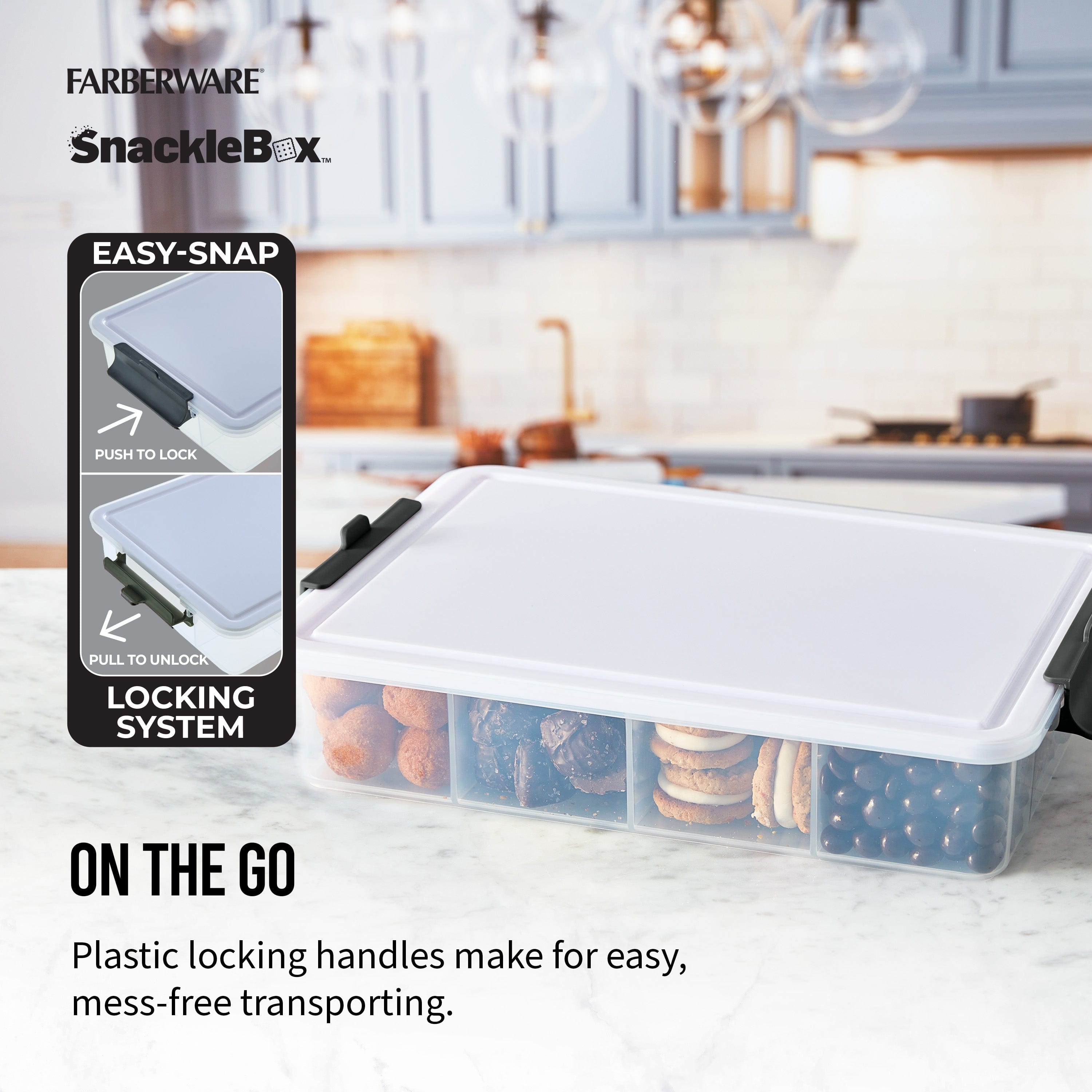 Farberware Build-A-Board ™ Snacklebox with Locking Plastic Cutting Board Lid