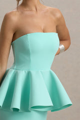 Louisiana | Mint Bandeau Peplum Maxi Dress