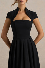 Scarlett | Black Square-Neck Maxi Dress