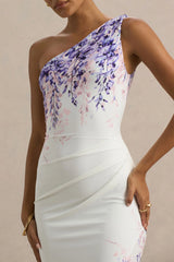 Sybil | Wisteria Floral Print Asymmetric Midi Dress
