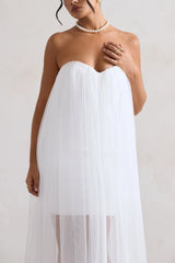 Dreamland | Ivory Sweetheart Corset Mini Dress With Tulle Overlay