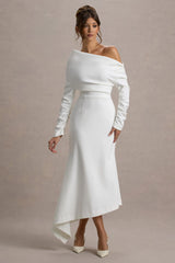Lou | White One-Shoulder Asymmetric Maxi Dress