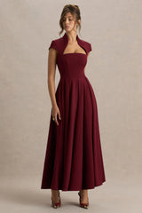 Scarlett | Burgundy Square-Neck Maxi Dress