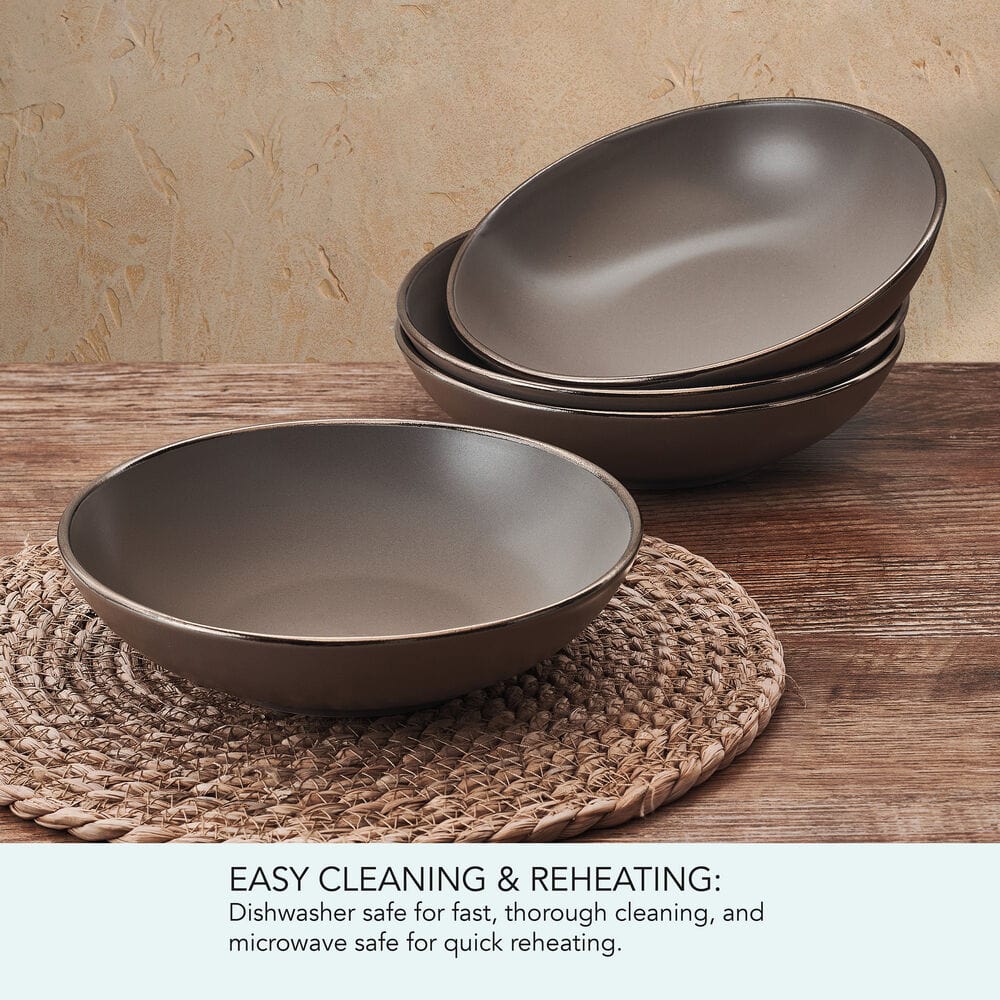Hadlee Gray Set of 4 Pasta Bowls