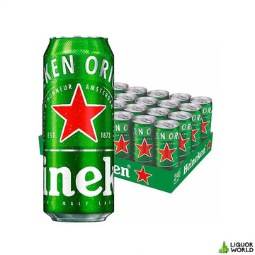 Heineken Lager Beer Imported From Holland Case 24 x 500mL Cans - Liquorworld