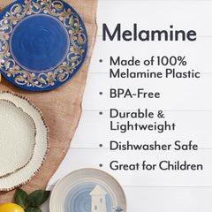 Heritage Set of 4 Outdoor Melamine Dinner Plates