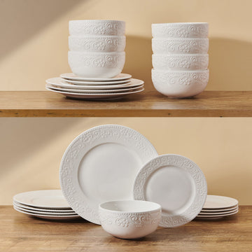 Textured Charm 24 Piece Dinnerware Set, Service for 8