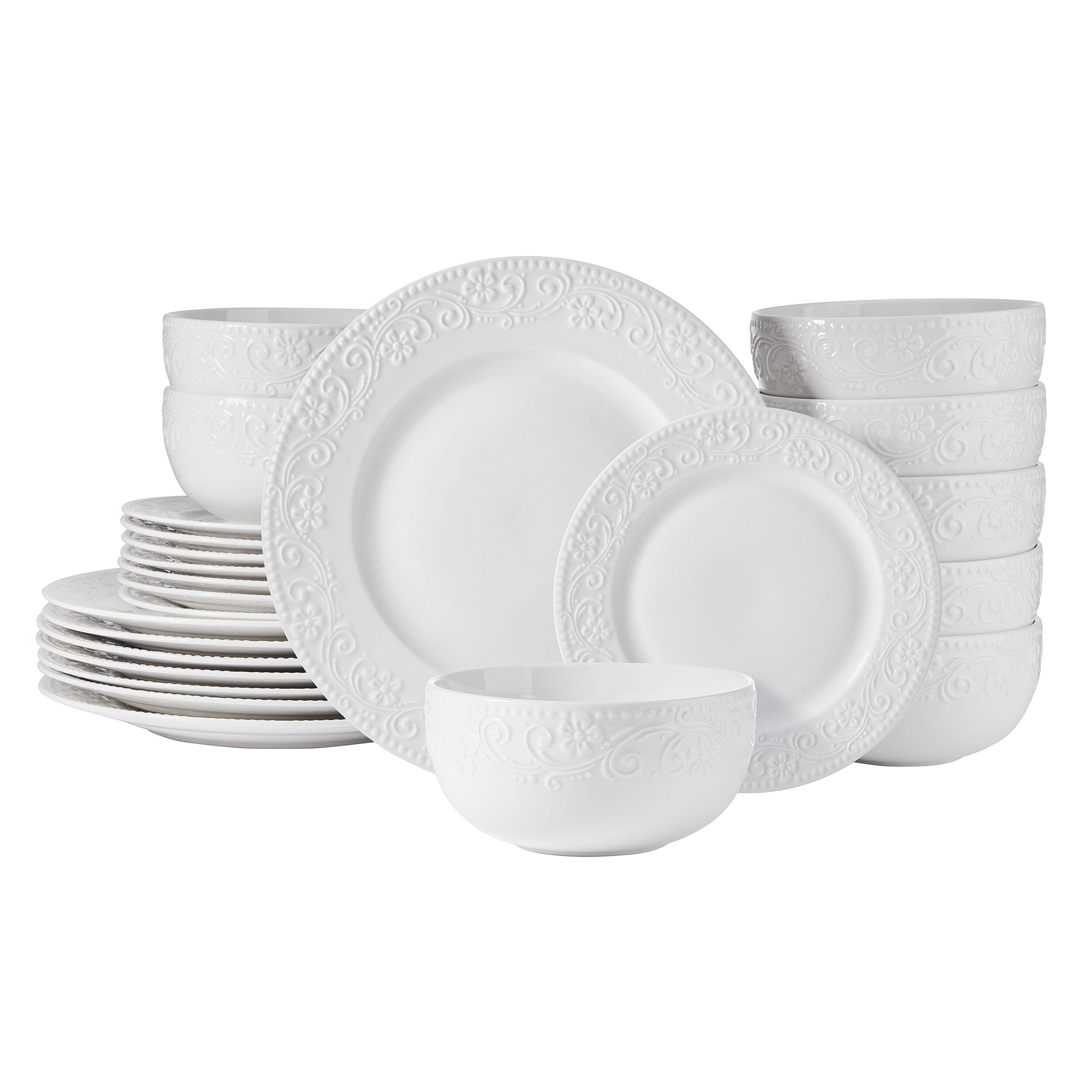 Textured Charm 24 Piece Dinnerware Set, Service for 8
