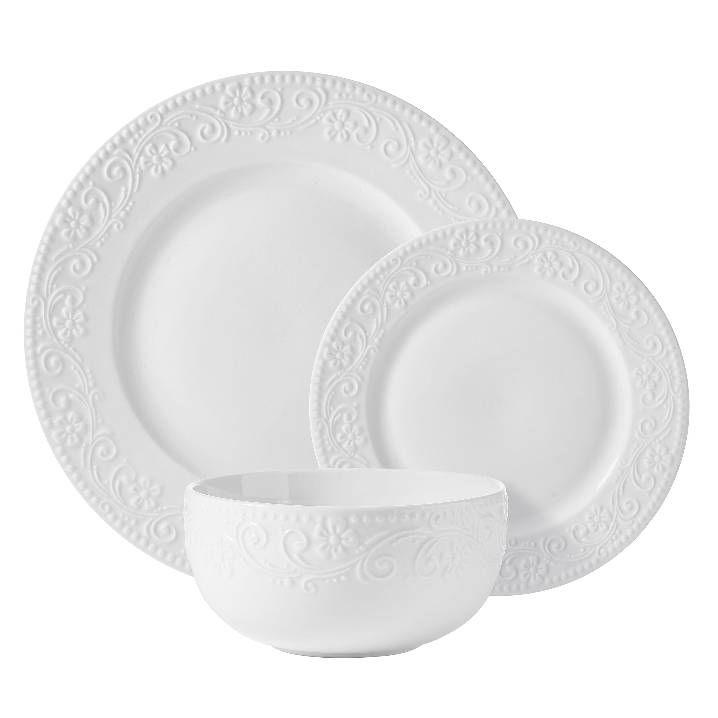 Textured Charm 24 Piece Dinnerware Set, Service for 8