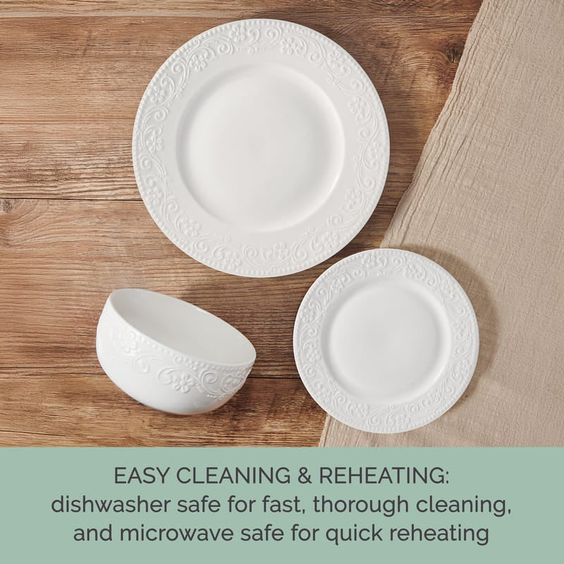 Textured Charm 24 Piece Dinnerware Set, Service for 8