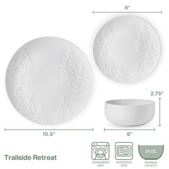 Trailside Retreat 24 Piece Dinnerware Set, Service for 8