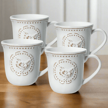 Farmhouse Hen Set of 4 Mugs