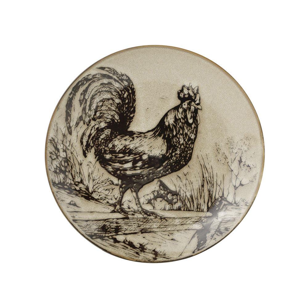 Homespun Rooster 16 Piece Dinnerware Set, Service for 4