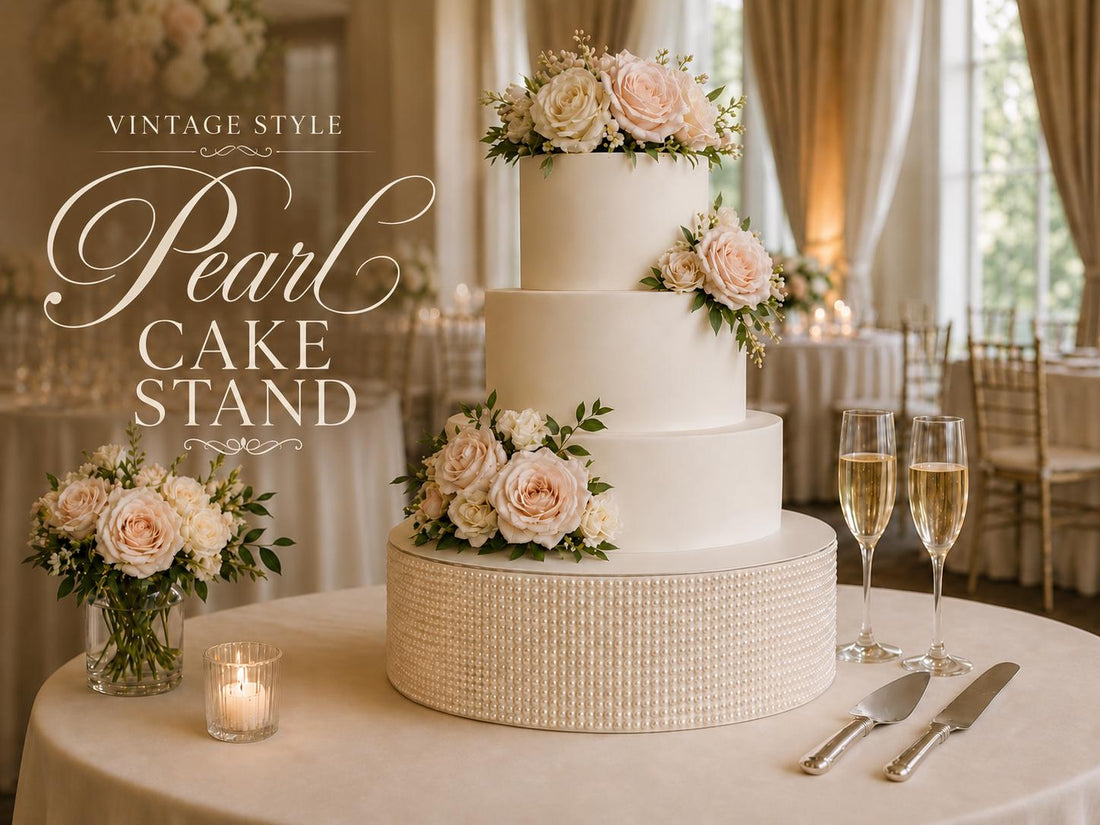 Pearl Cake Stand, Ivory Wedding Cake Stand, Luxury Cake Display, 4" Tall, 10 12 14 16 Inch Round Cake Base, Elegant Wedding Decor