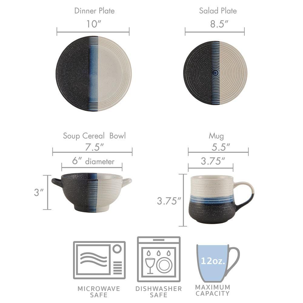 Jaxon 16 Piece Dinnerware Set, Service for 4