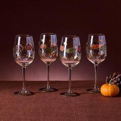 Plymouth Set of 4 Leaf Luster Wine Glasses
