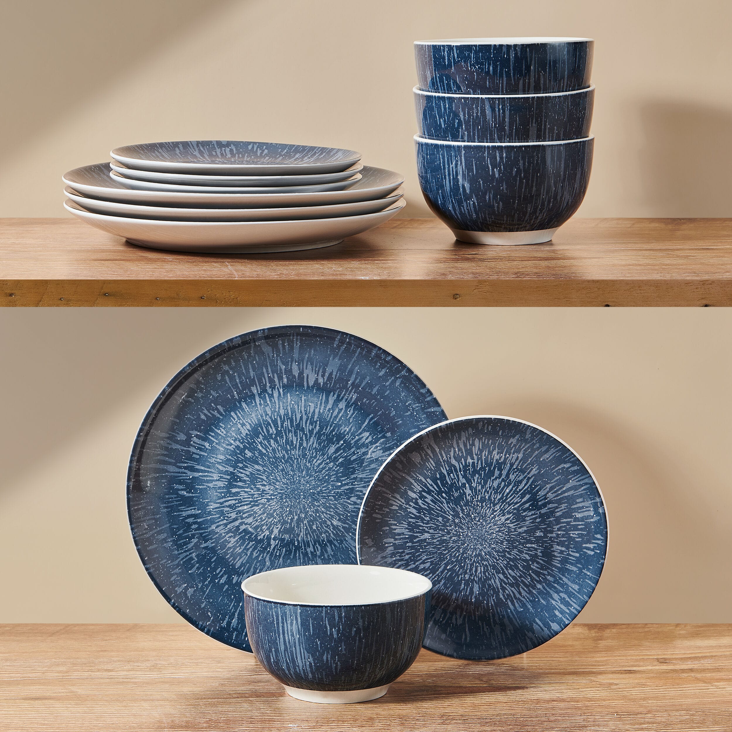 Mist 12 Piece Dinnerware Set, Service for 4