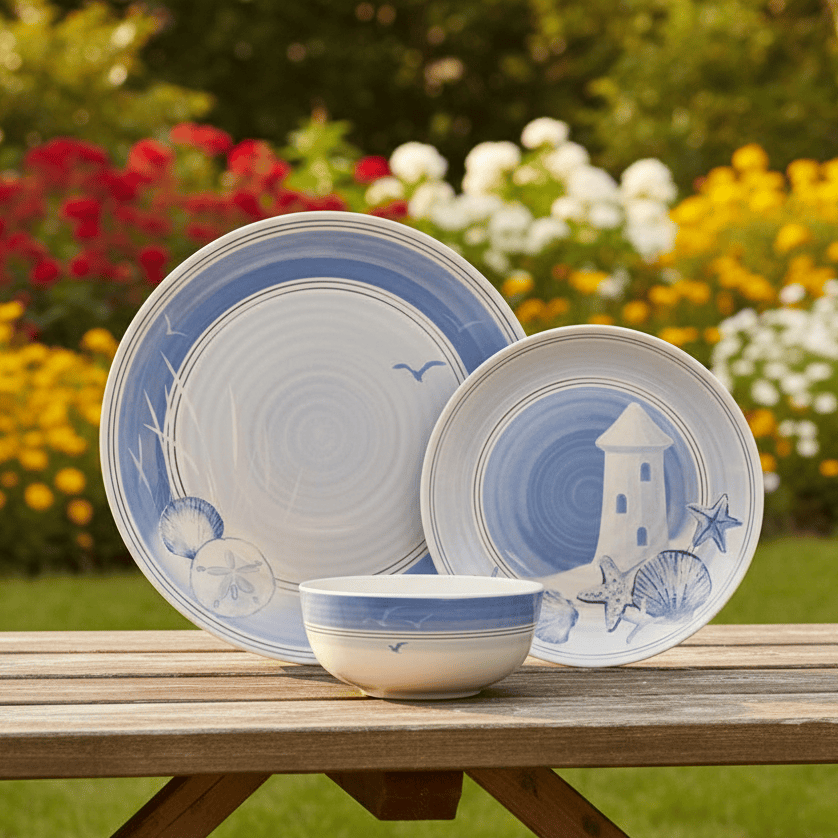 Rio Beach House Outdoor Melamine Dinnerware Set