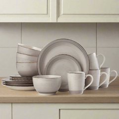 Sadie Cream 16 Piece Dinnerware Set, Service for 4