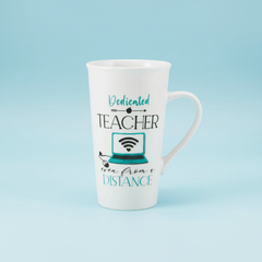Sentiment Mugs Dedicated Teacher From Distance Latte Mug