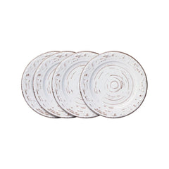 Trellis White Set of 4 Appetizer Plates